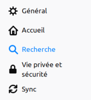 Firefox menu gauche